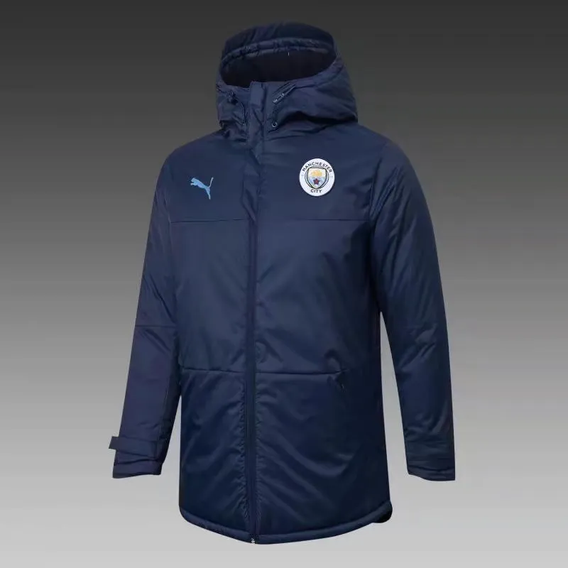 Manchester City royal blue mid-length cotton coat Manchester City royal blue mid-length cotton coat