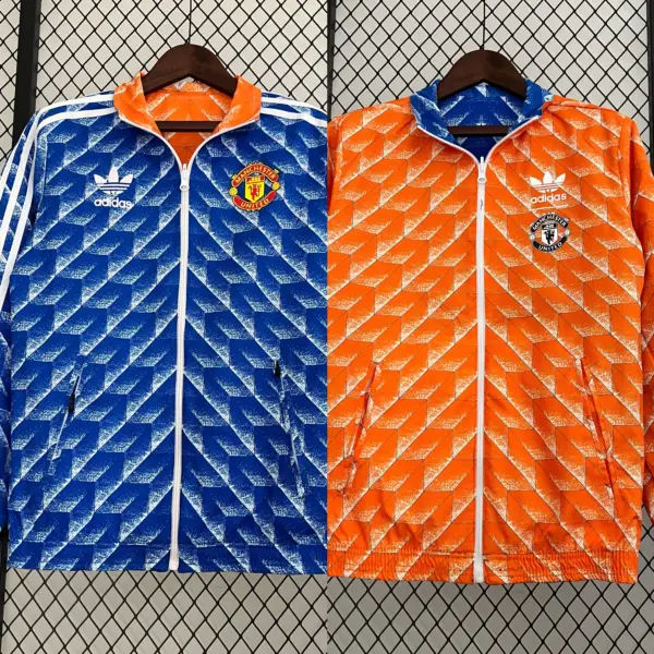 Manchester United Blue and Orange Reversible Trefoil Windbreaker