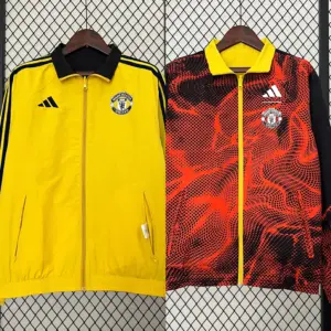 Manchester United Yellow Double Windbreaker Silicone Surface