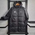 Manchester United black mid-length cotton coat