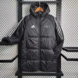 Manchester United black mid-length cotton coat