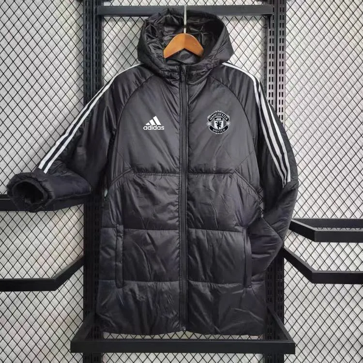 Manchester United black mid-length cotton coat