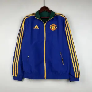 Manchester United blue and green double-sided silicone windbreaker