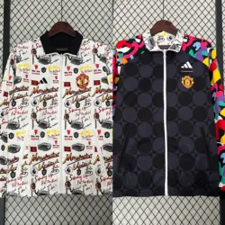 Manchester United graffiti reversible trench coat