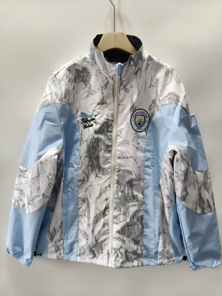 Manchester white double-sided embroidered windbreaker