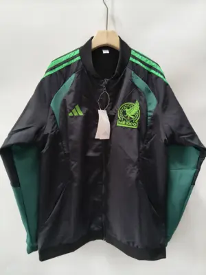 Mexican black and green single-sided embroidered trench coat