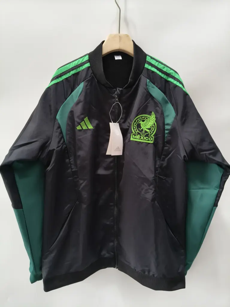 Mexican black and green single-sided embroidered trench coat