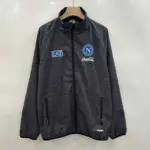 Naples black and gray pad printed single-sided embroidered trench coat