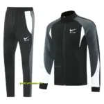 2025 Nike Air Black Tracksuit Set with Gray and White Accents Full Zipper Jacket