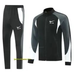 2025 Nike Air Black Tracksuit Set with Gray and White Accents Full Zipper Jacket