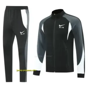 2025 Nike Air Black Tracksuit Set with Gray and White Accents Full Zipper Jacket