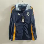 New Royal Madrid sapphire blue mid-length windbreaker
