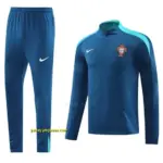 2025 Portugal Royal Blue Half Zipper Jacket+Long Pants