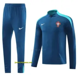 2025 Portugal Royal Blue Half Zipper Jacket+Long Pants