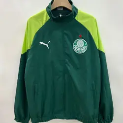 Palmeiras green single-sided embroidered trench coat