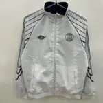 Paris blue and white double-sided embroidered windbreaker