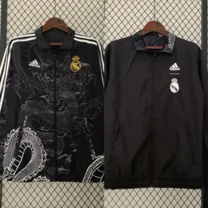 Real Madrid Black Dragon double-sided silicone windbreaker
