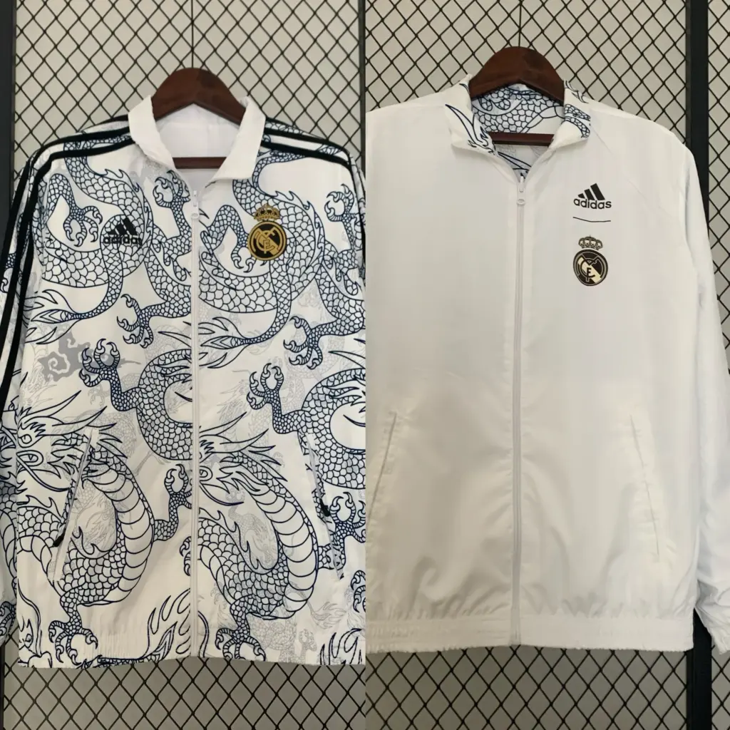 Real Madrid White Dragon double-sided silicone windbreaker