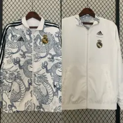 Real Madrid White Dragon double-sided silicone windbreaker