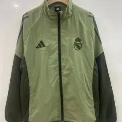 Real Madrid bean green single-sided embroidered windbreaker