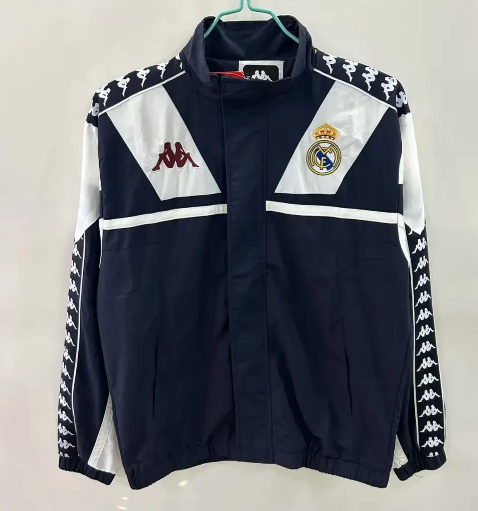 Real Madrid black 1967 Kappa single-sided embroidered windbreaker