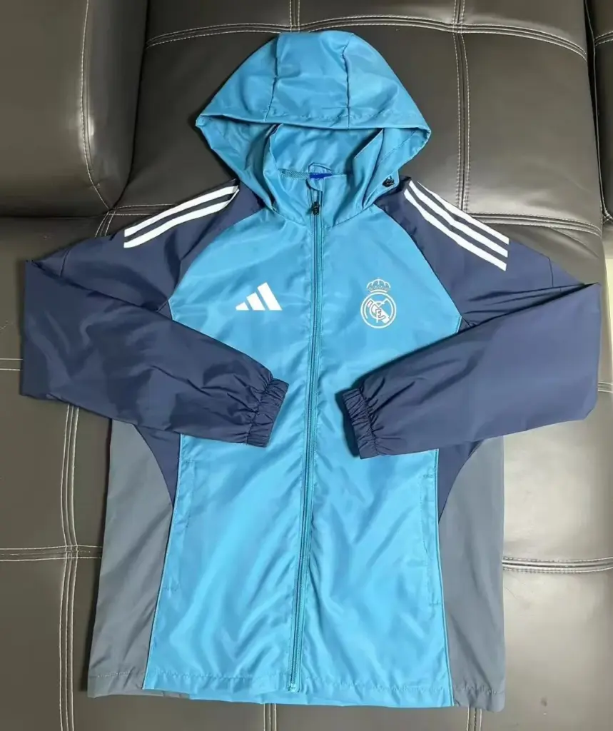 Real Madrid blue football jersey windbreaker
