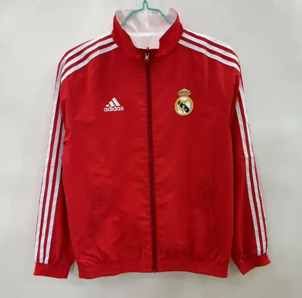 Real Madrid red and white double-sided silicone windbreaker Real Madrid red and white double-sided silicone windbreaker