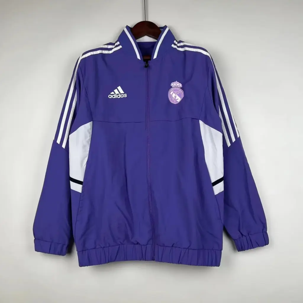 Real Madrid single-sided purple trench coat