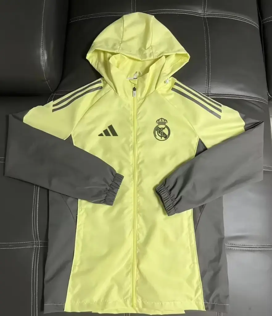 Real Madrid yellow football jersey windbreaker