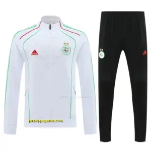 2026 Algeria White with Green and Red Stripes FULL Zipper Jacket Tracksuit +Long