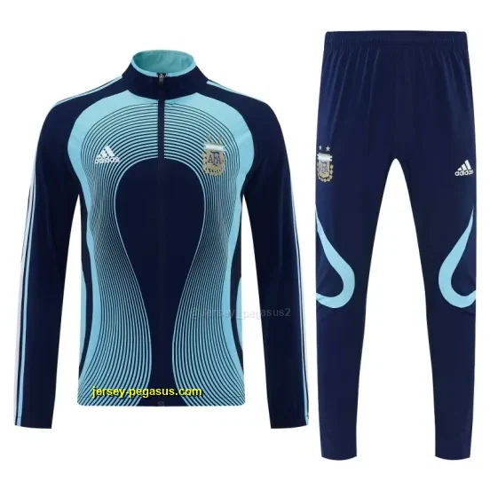 2026 Argentina Navy & Sky Blue Full Zipper Jacket Tracksuit + Long Pants