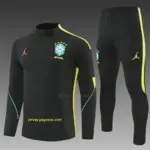 2026 Brazil Black & Yellow Half Zipper Jacket Tracksuit + Long Pants