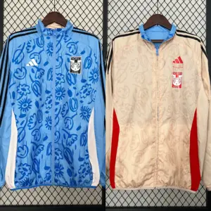 Tigers plaid reversible trench coat