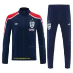 2026 England Navy Blue Full Zipper Jacket Tracksuit + Long Pants