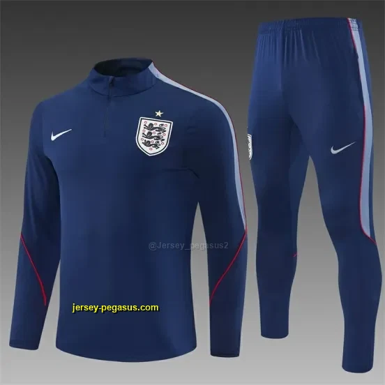 2026 England Navy Blue Half Zipper Jacket Tracksuit + Long Pants (Nike)