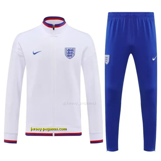 2026 England White FULL Zipper Jacket Tracksuit +Long Pants