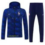 2026 France Navy Blue Full Zipper Hooded Jacket Tracksuit + Long Pants