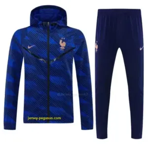 2026 France Navy Blue Full Zipper Hooded Jacket Tracksuit + Long Pants