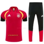 2026 German Red & Black Half-Zip Polo Short Sleeve Tracksuit + Long Pants