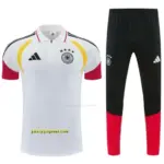 2026 German White & Black Half-Zip Polo Short Sleeve Tracksuit + Long Pants