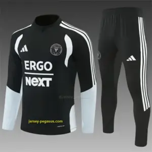 2026 Inter Miami CF Black & White Half Zipper Jacket Tracksuit + Long Pants