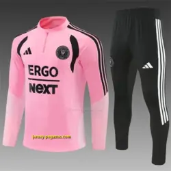 2026 Inter Miami CF Pink Half Zipper Jacket Tracksuit + Black Long Pants