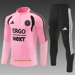 2026 Inter Miami CF Pink Half Zipper Jacket Tracksuit + Black Long Pants