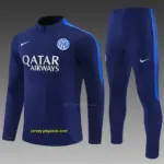 2026 Inter Milan Dark Navy Blue Half Zipper Jacket Tracksuit + Long Pants
