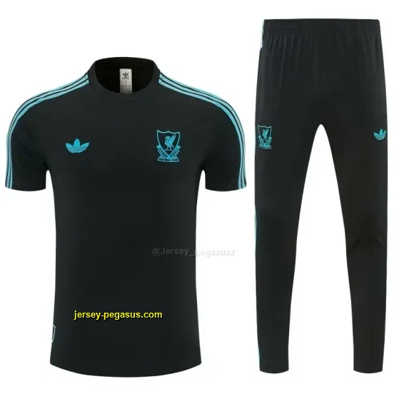 2026 Liverpool Black Short Sleeve Tracksuit + Long Pants