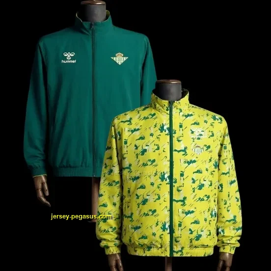 2026 Real Betis Green And Yellow Reversible Full Zipper Jacket