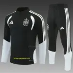2026 Spain Black & White Half Zipper Jacket Tracksuit + Long Pants