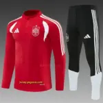 2026 Spain Red Half Zipper Jacket Tracksuit + Long Pants