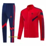2026-27 Adidas Originals Red Full Zipper Jacket Tracksuit + Navy Blue Long Pants