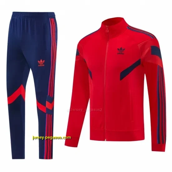 2026-27 Adidas Originals Red Full Zipper Jacket Tracksuit + Navy Blue Long Pants